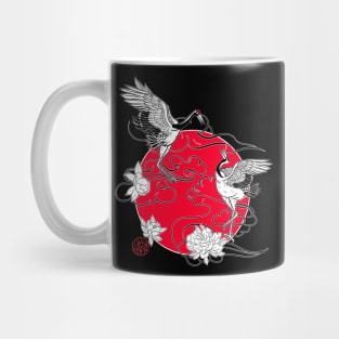 Cranes in love and Japanese peonies Mug